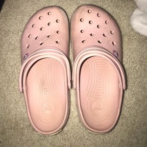 Pink crocs